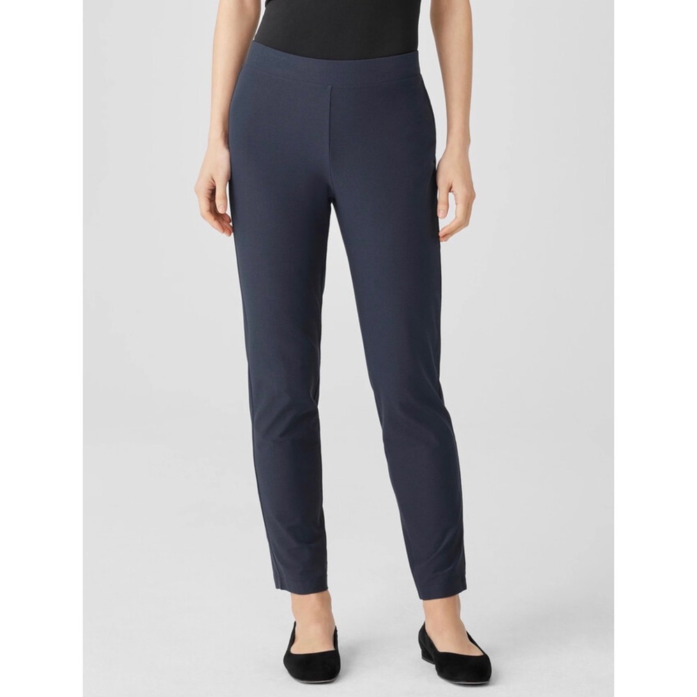 Eileen Fisher Washable Stretch Crepe Slim Ankle Pant Midnight Navy 1X Office